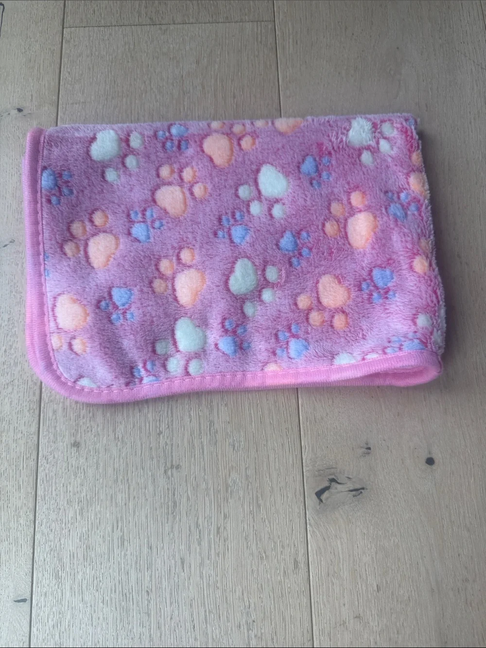 Amazon Pink Paw Print Plush Dog Blanket